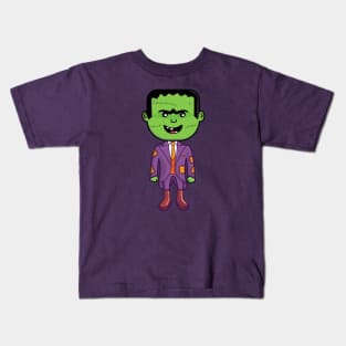 Cute Frankenstein dressed for Halloween Party Kids T-Shirt